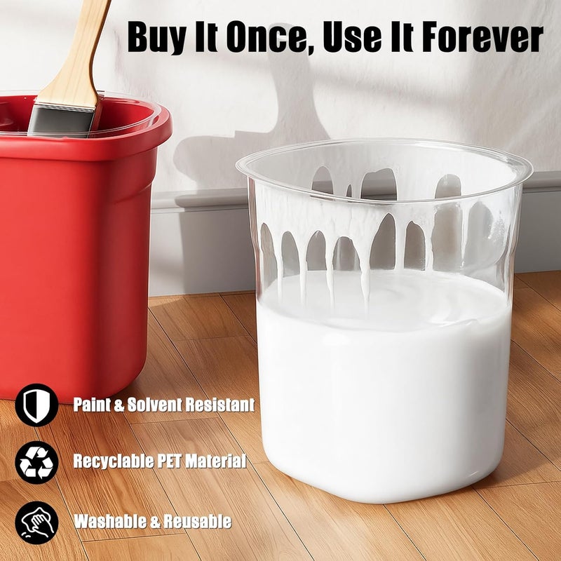 Hiumtree 24 Pcs Paint Pail Liners, Paint Bucket Liners for Paint Cups, Holds Up to a Quart of Paint or Stain, Use Solo or with a Bucket (Compatible with Model 2500-CT Style Hand Paint Pails) - Image 2